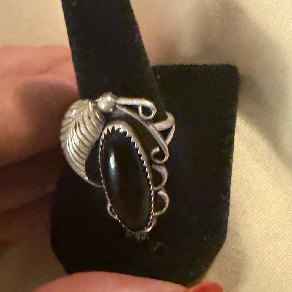 Sterling Silver and Black Onyx Women's Ring